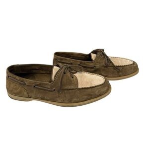 John Lobb Mens Olive Suede Laced Derby Shoes